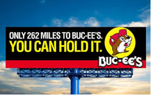Street sign - Only 262 Miles to BUC-EE'S, you can hold it.